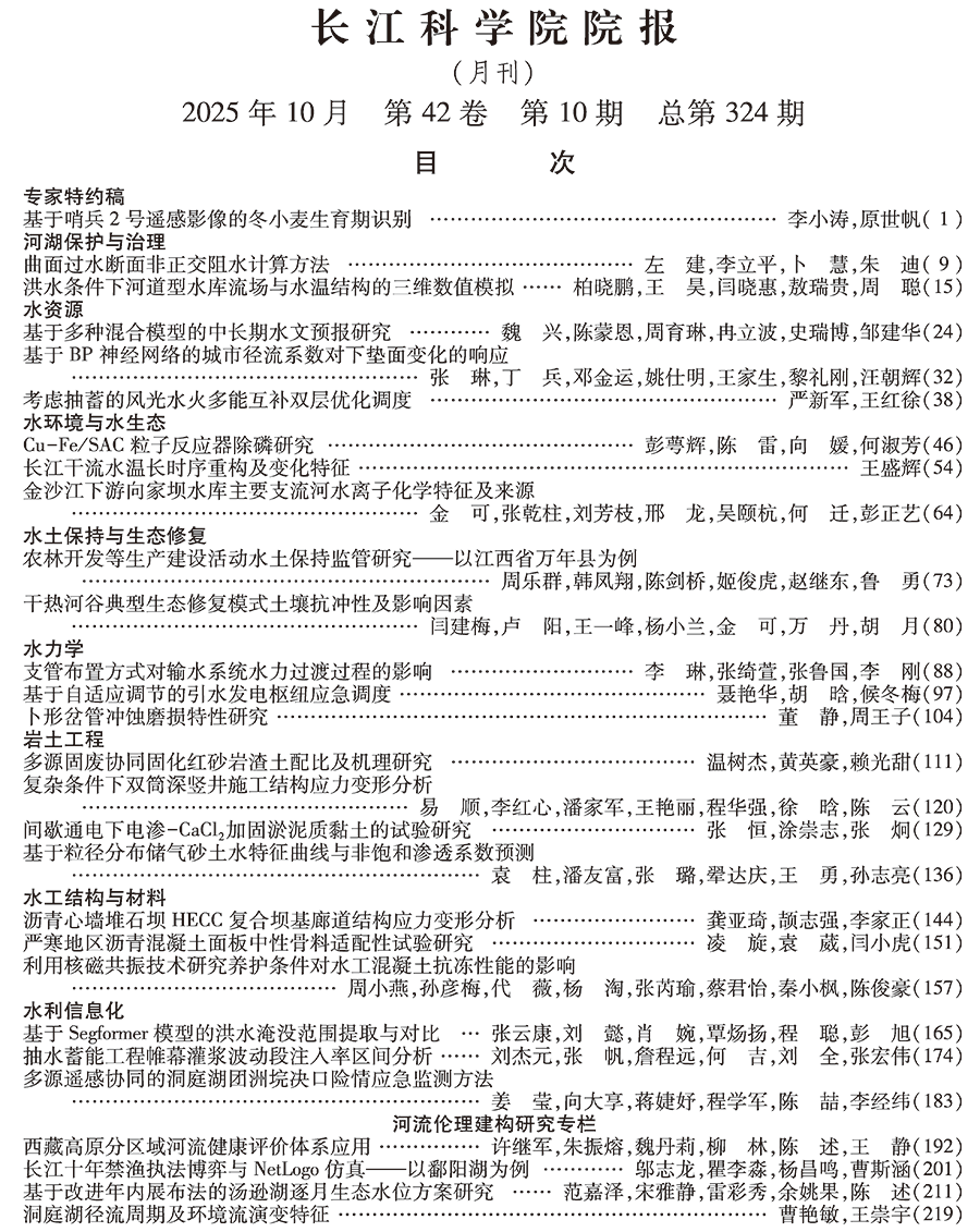 《长江科学院院报》2025年第10期目次.png